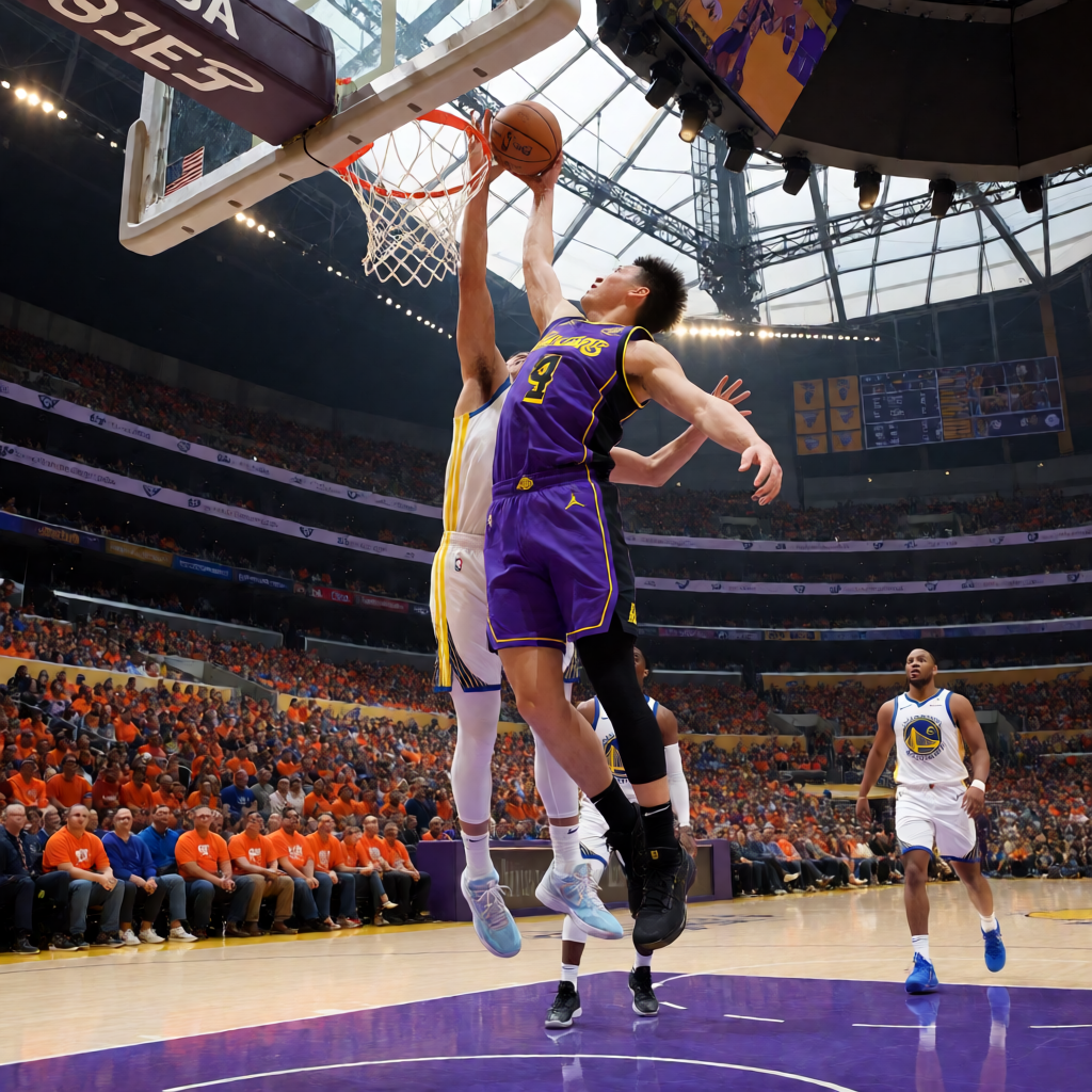 NBA湖人对阵勇士常规赛精彩瞬间